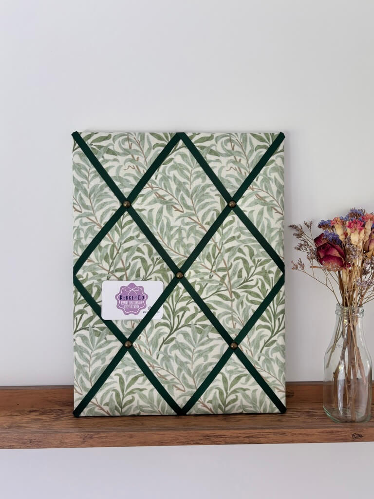 Green William Morris Fabric Notice Board