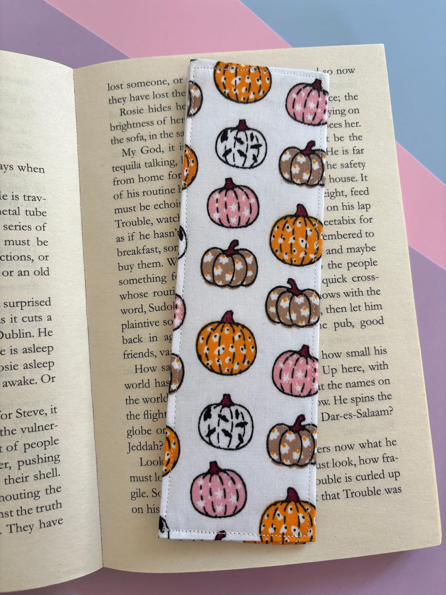 Pumpkin Fabric Bookmark