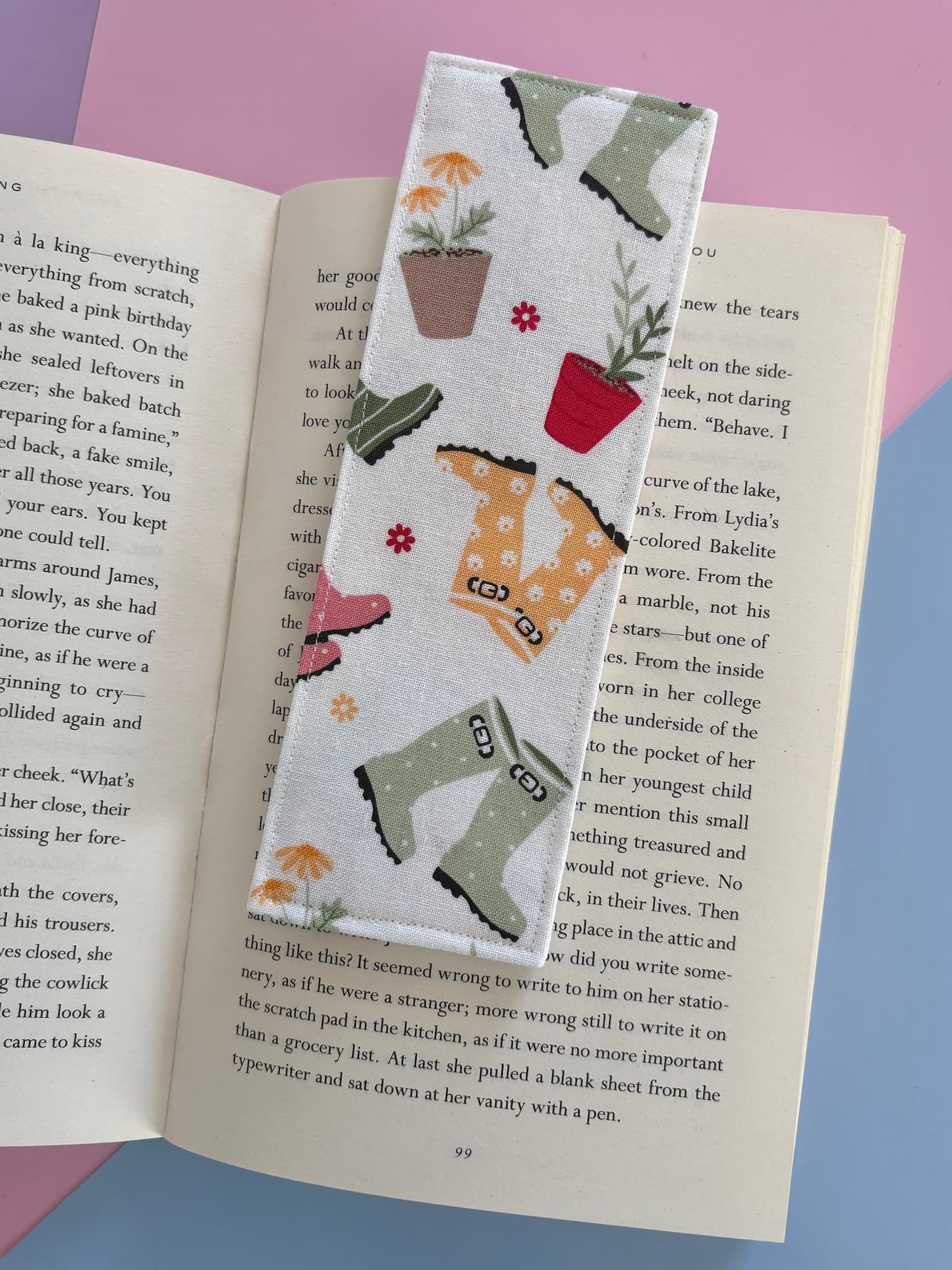 Wellies Fabric Bookmark