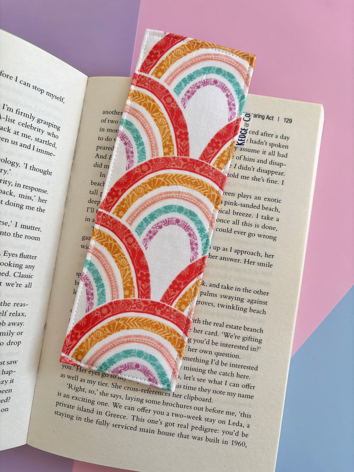 Rainbow Fabric Bookmark