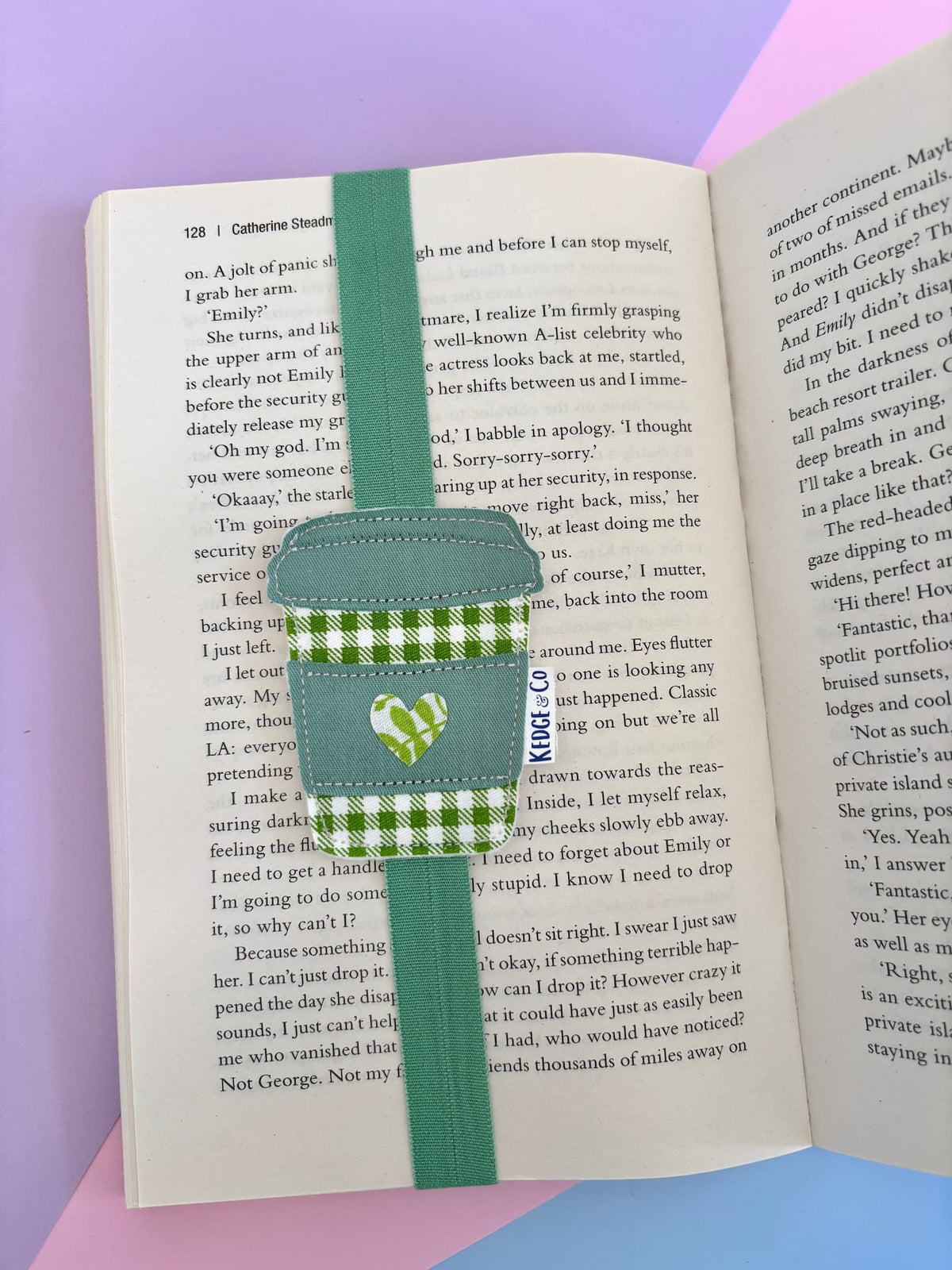 Green Coffee Cup Elastic Bookmark