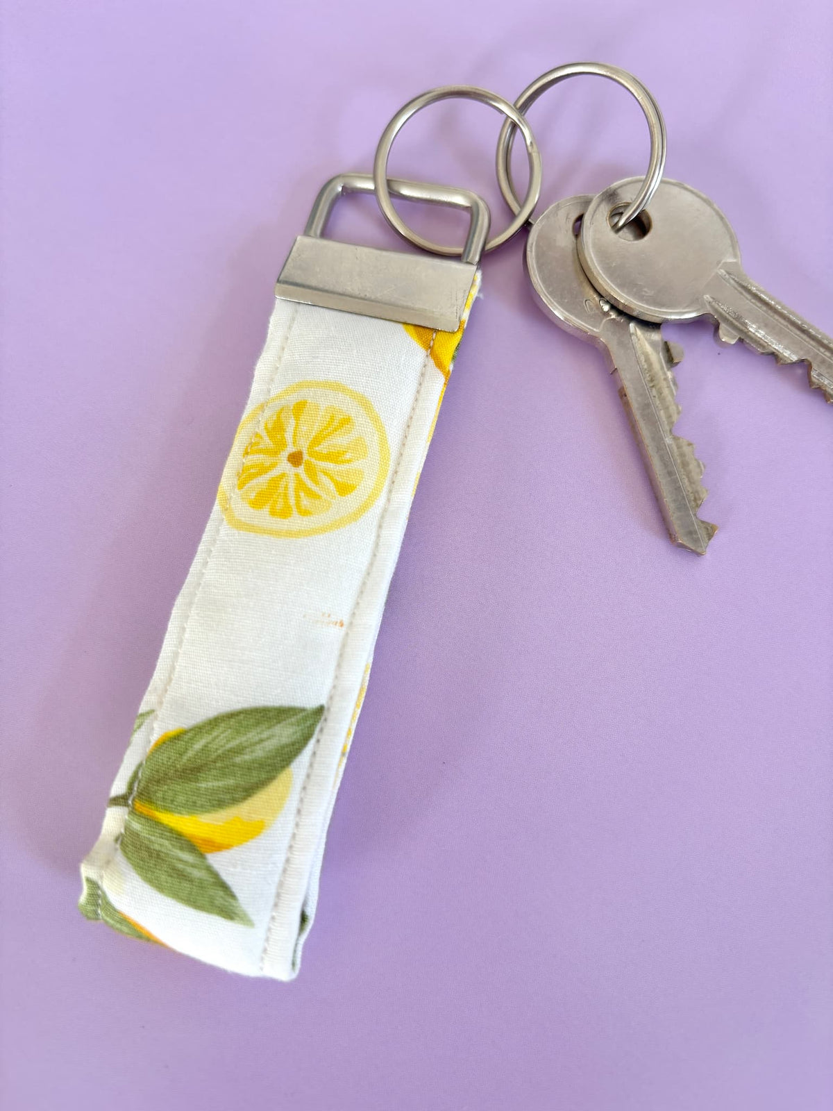 Small Lemon Wristlet Keyring