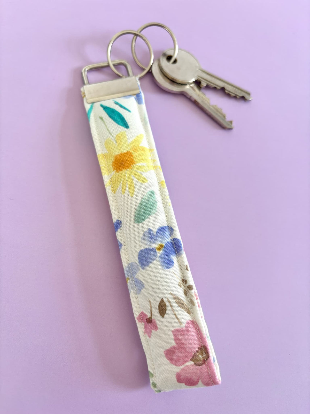 Large Floral Wristlet Keyring