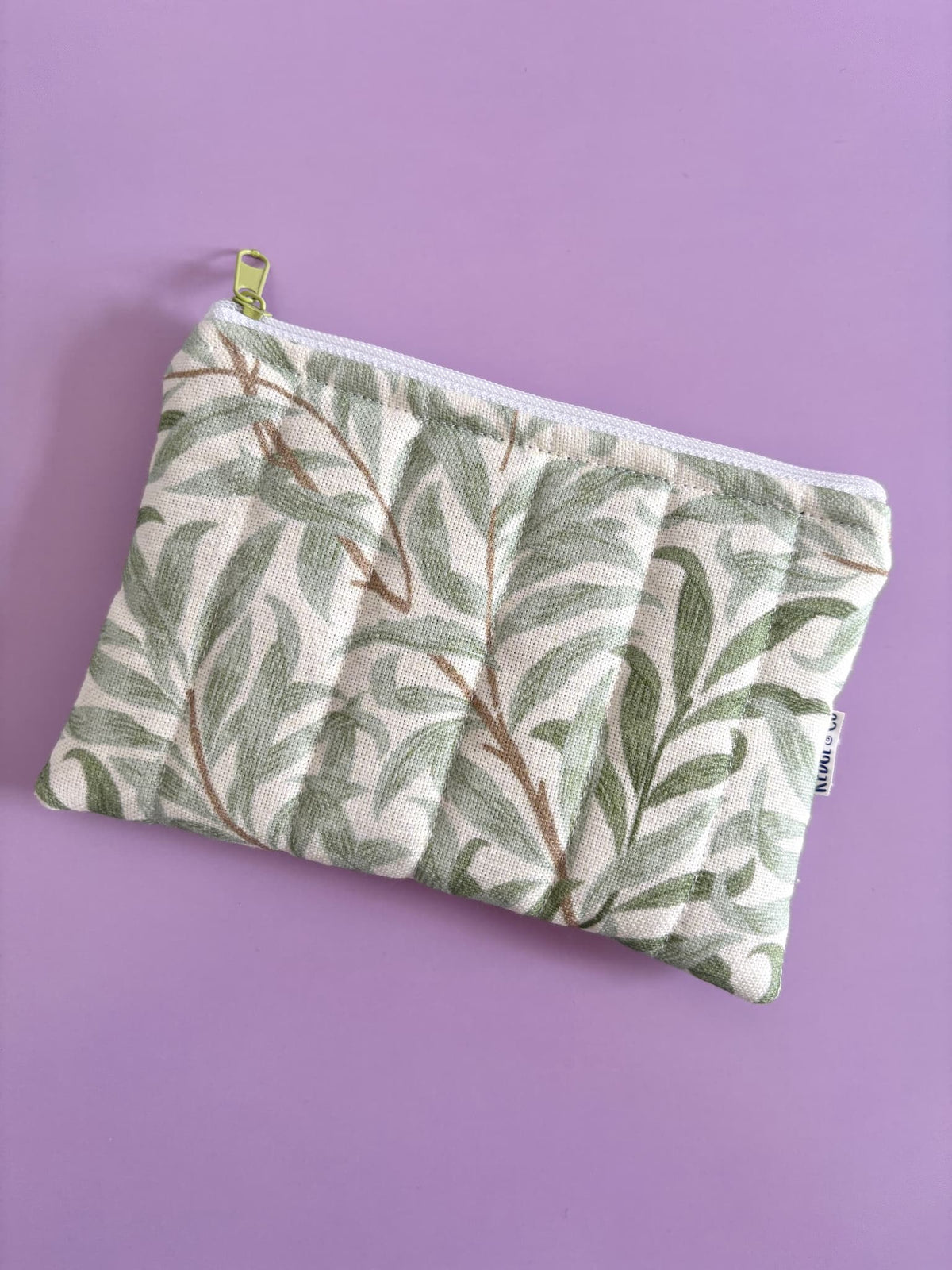 Green William Morris Quilted Zip Purse