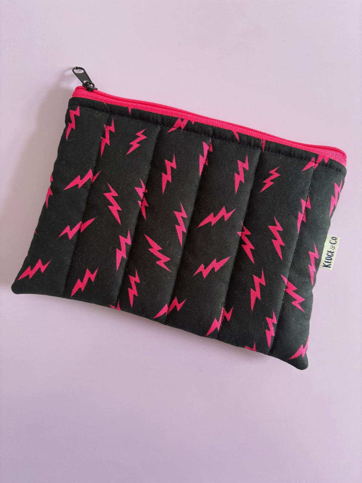 Lightning Bolts Quilted Zip Purse