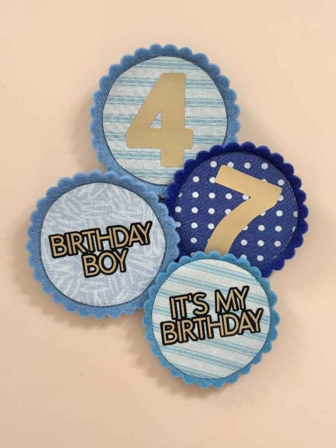 Blue Birthday Crown Badge Add-On