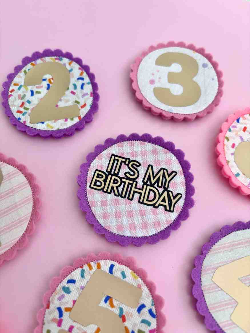 Pink Birthday Crown Badge Add-On