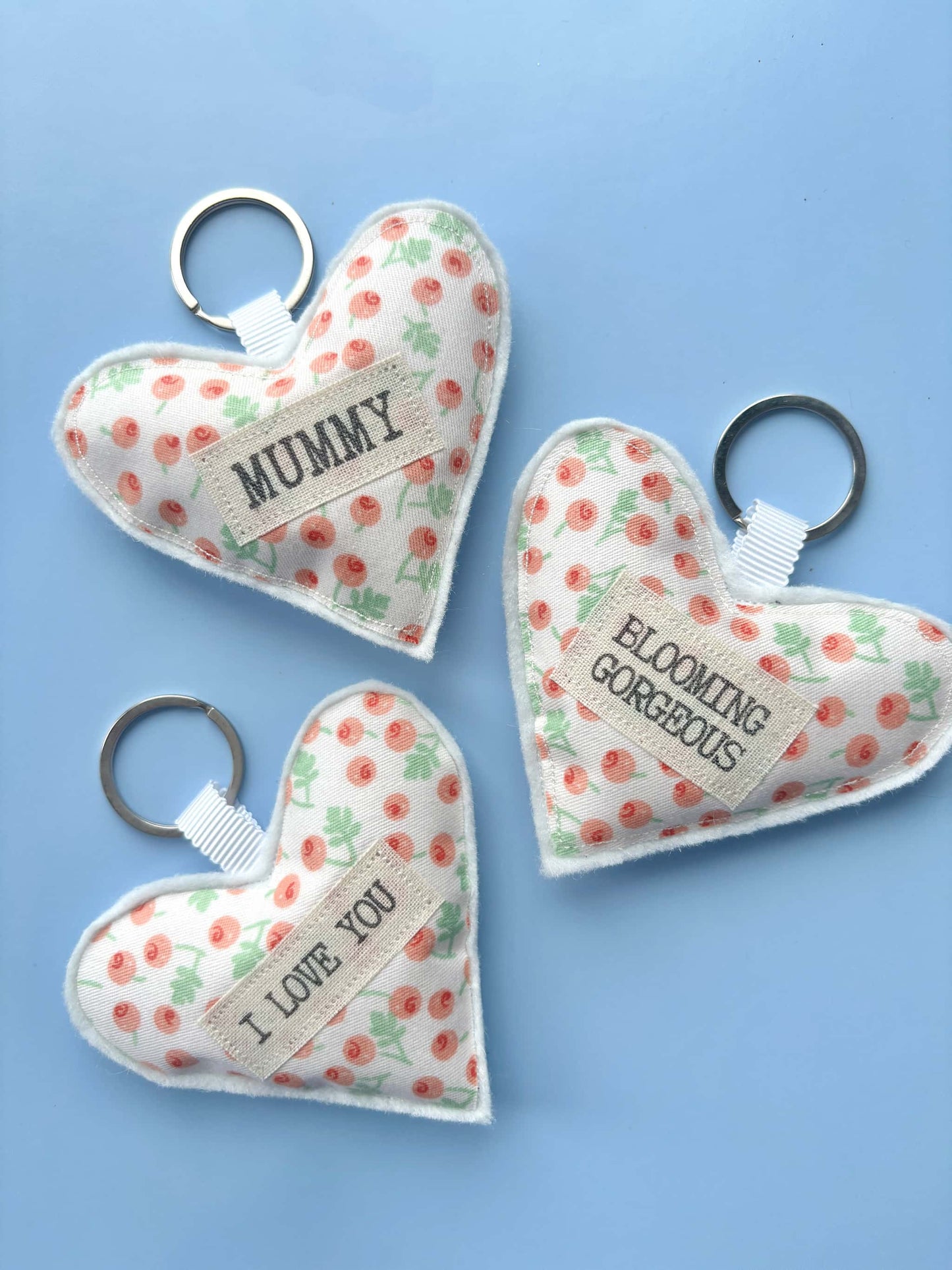 Heart Keyring - White