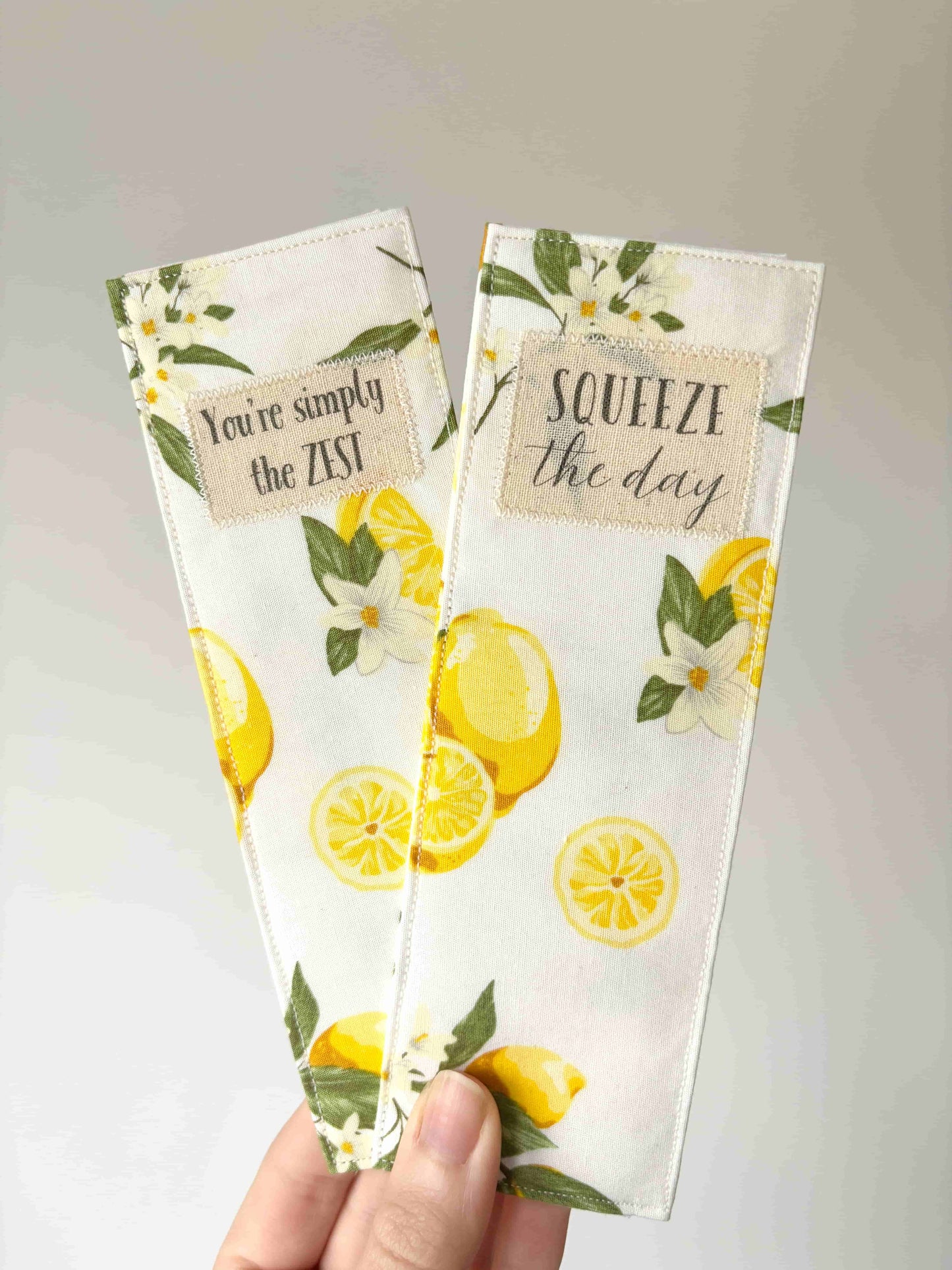 Lemon Fabric Bookmark