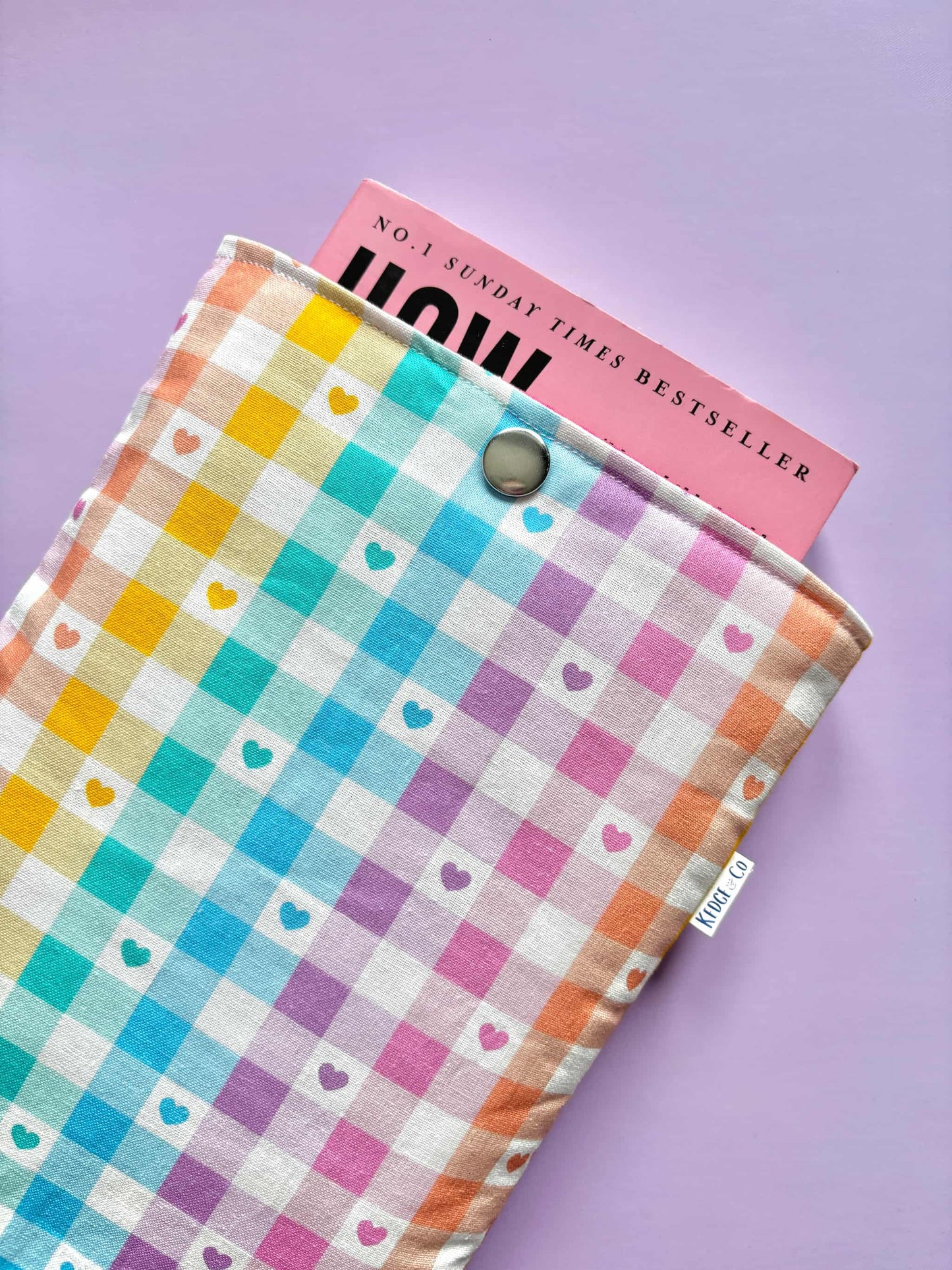 Design Your Own Checked Heart Book Sleeve