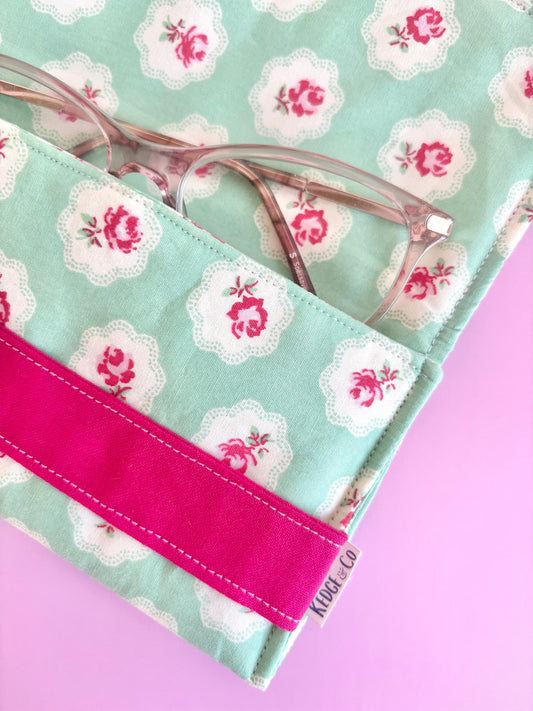 Green Floral Glasses Case