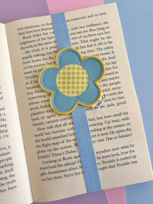 Blue Flower Elastic Bookmark