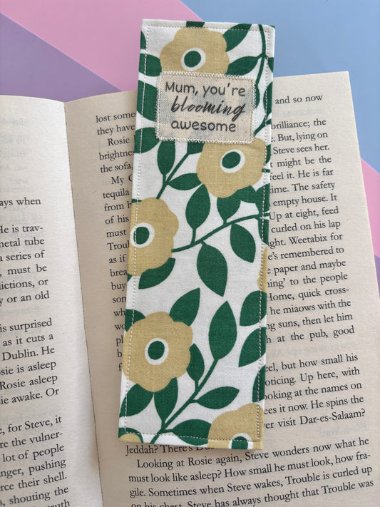 Awesome Mum Fabric Bookmark