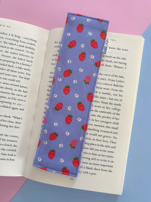 Strawberry Dream Fabric Bookmark