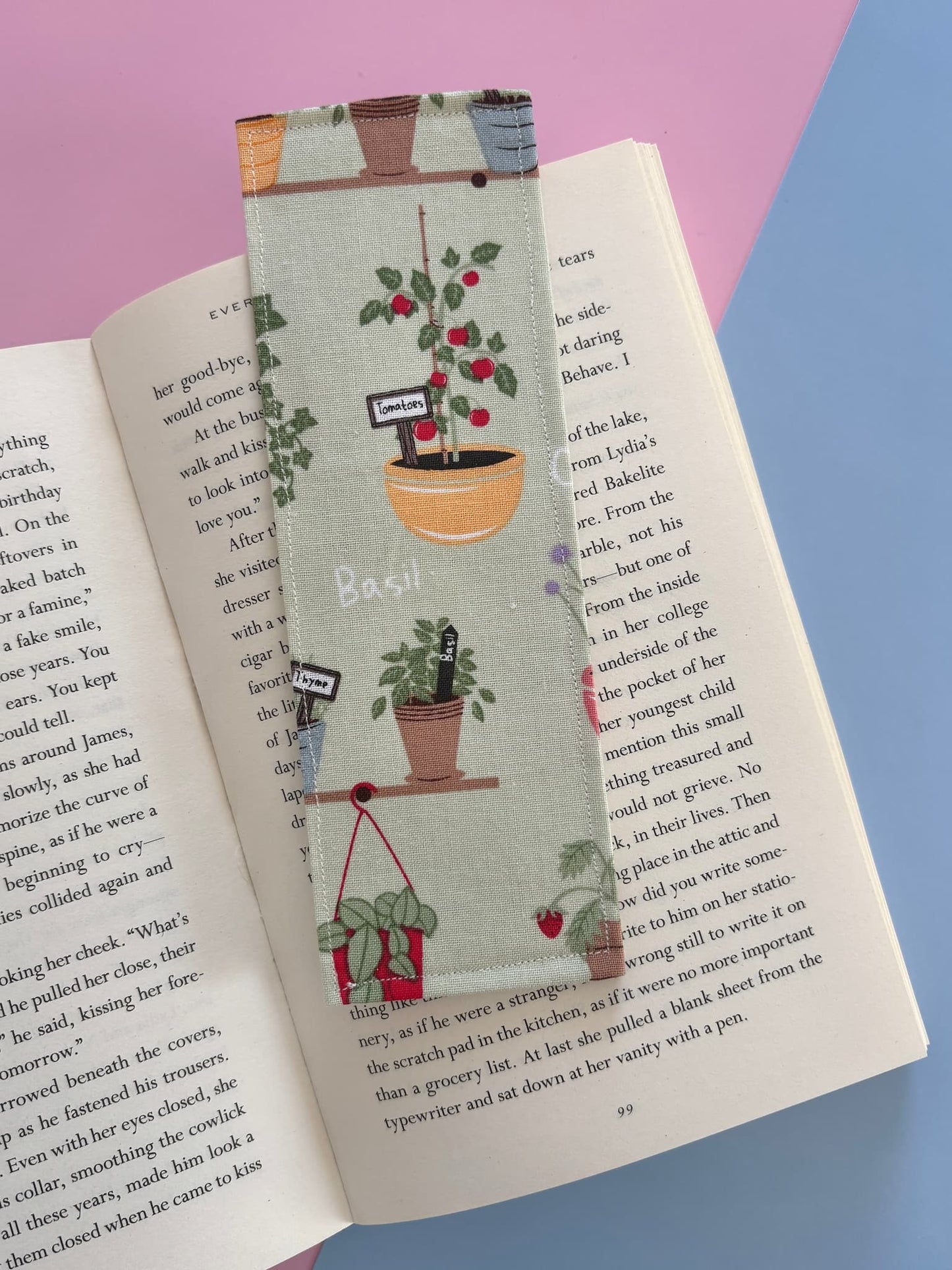 Plants Fabric Bookmark