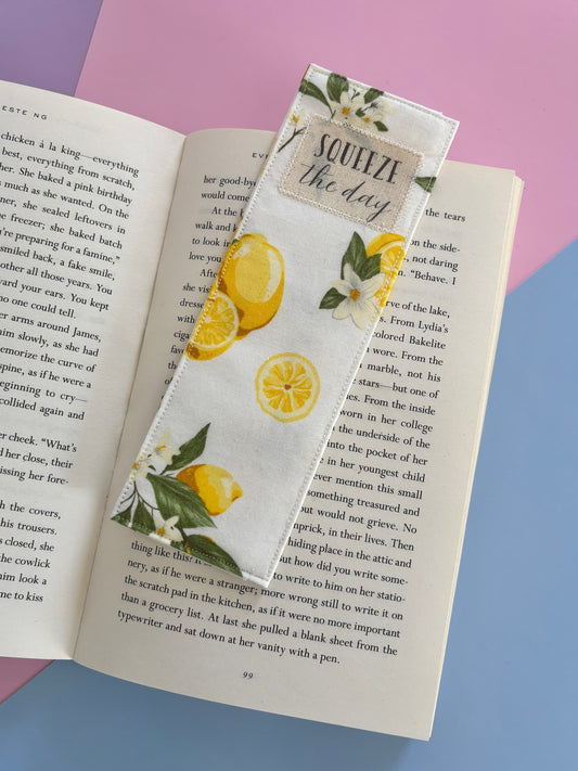 Lemon 'Squeeze the Day' Fabric Bookmark