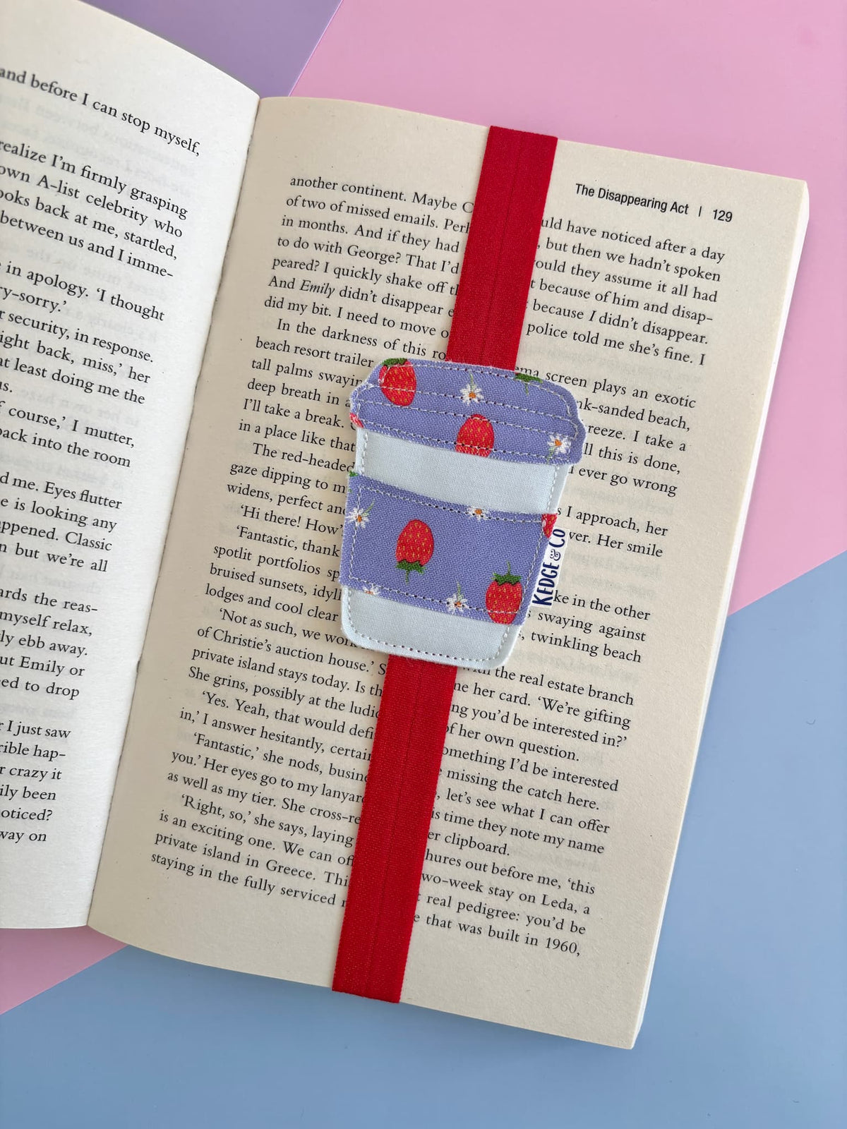 Strawberry Coffee Cup Elastic Bookmark