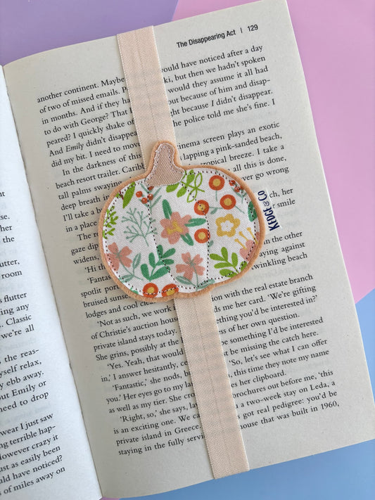 Floral Pumpkin Elastic Bookmark