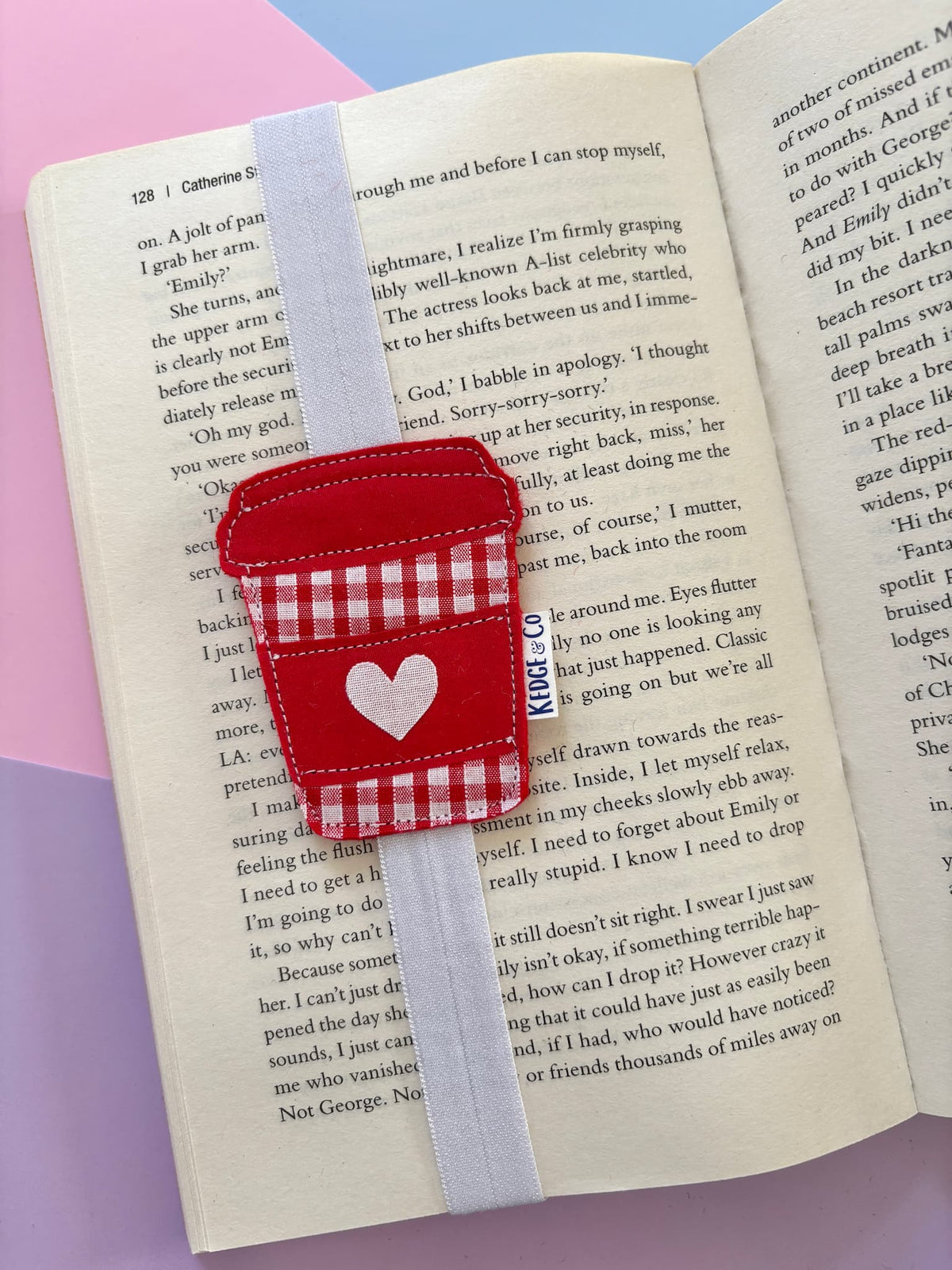Red Coffee Cup Elastic Bookmark