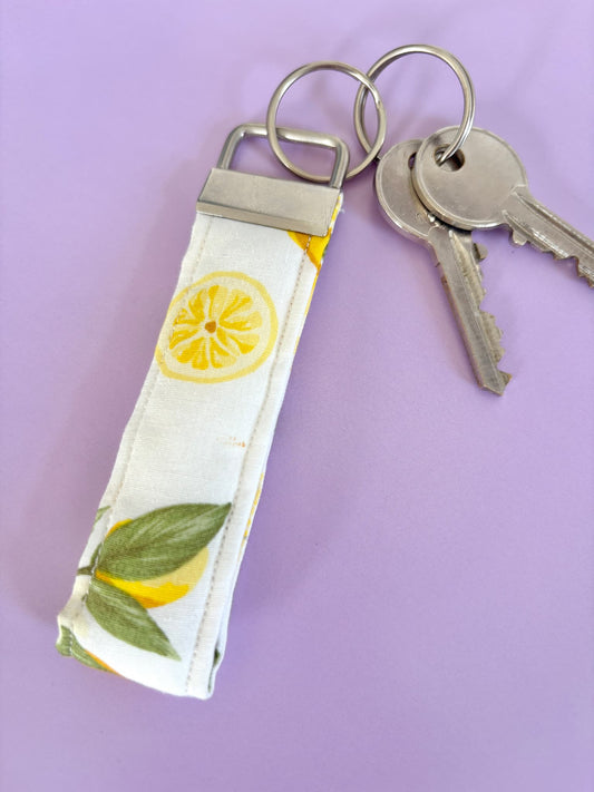 Small Lemon Wristlet Keyring