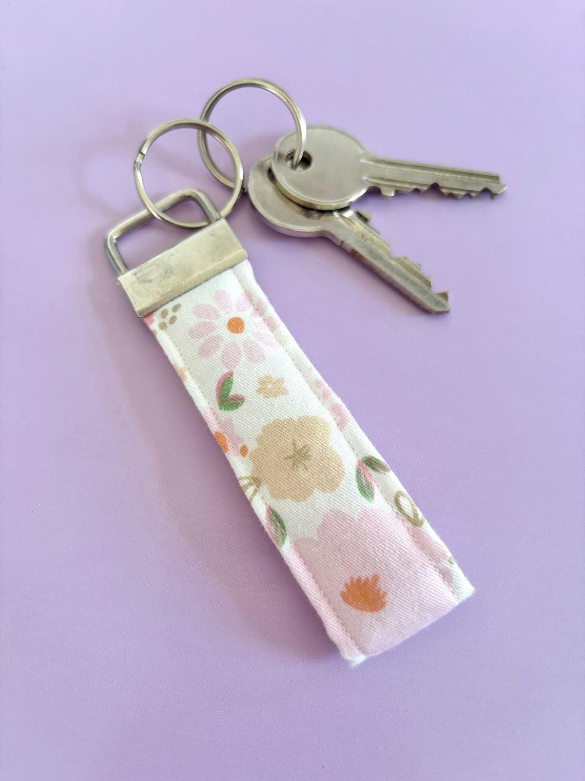 Small Pink Floral Wristlet Keyring