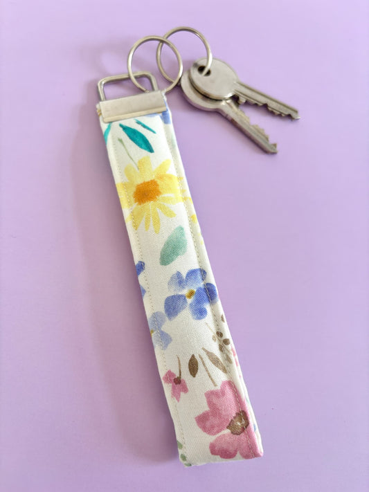 Large Floral Wristlet Keyring