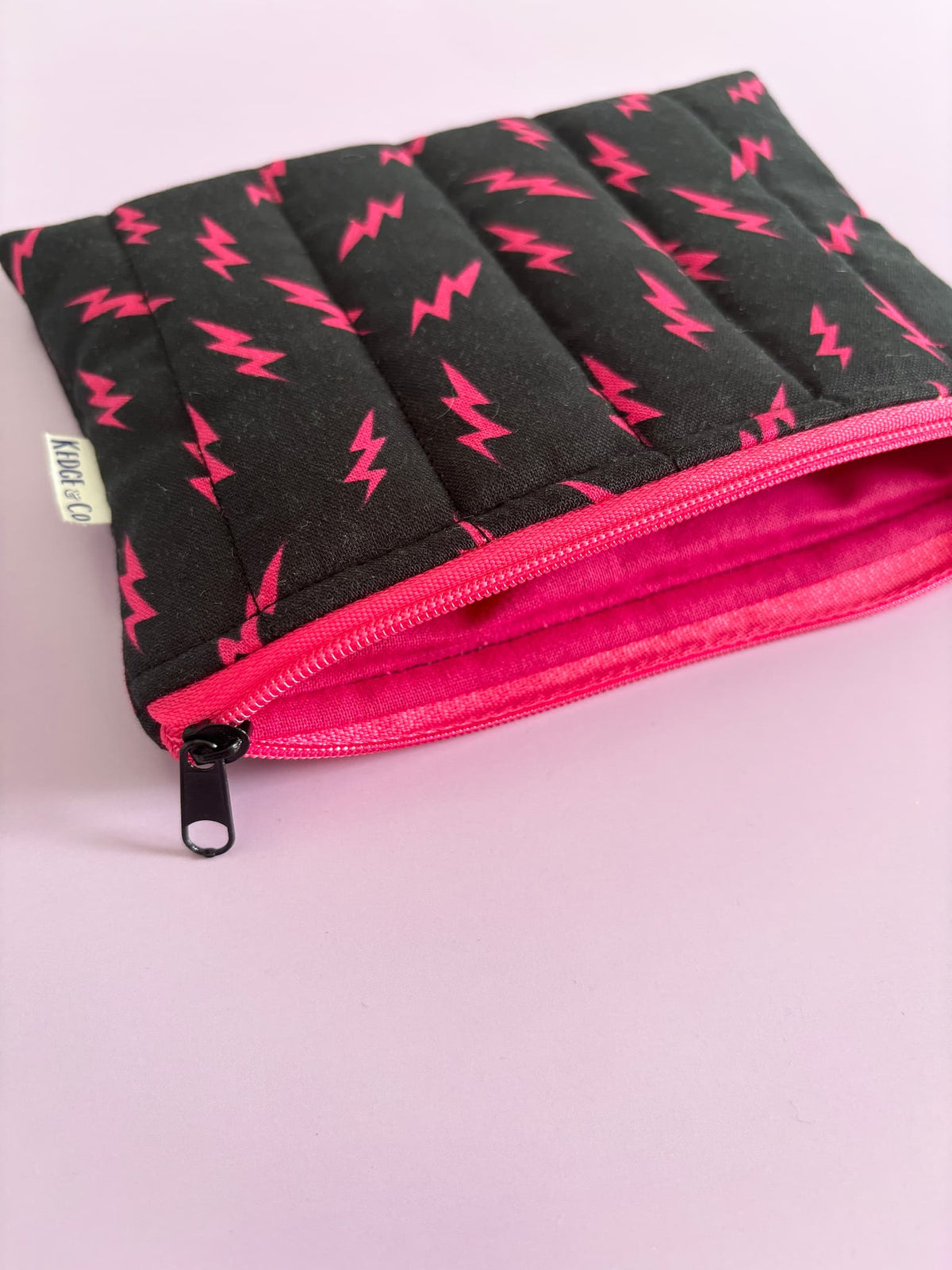 Lightning Bolts Quilted Zip Purse