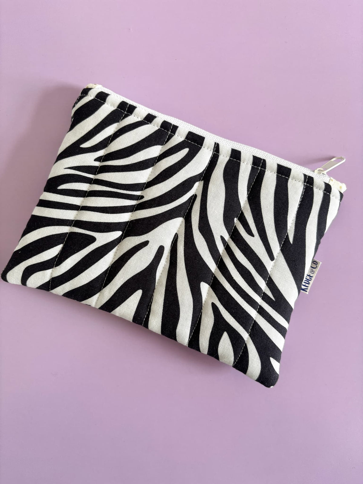 Zebra Quilted Zip Purse