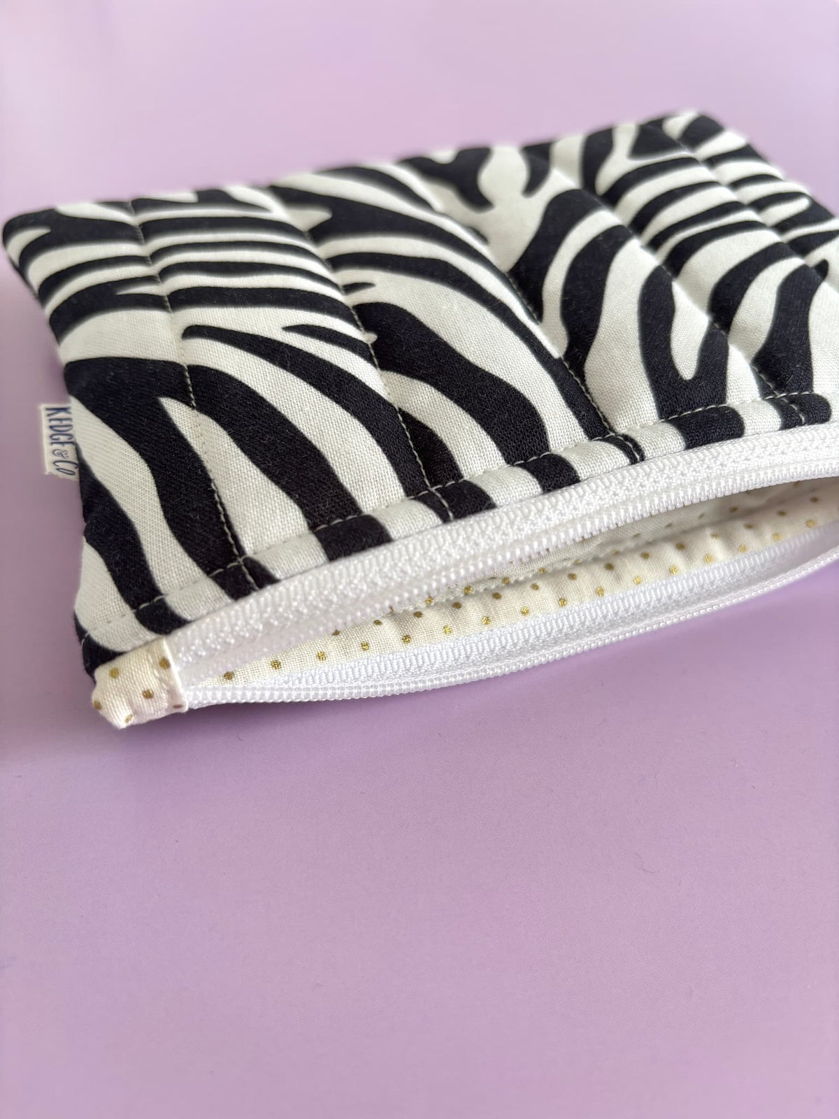 Zebra Quilted Zip Purse