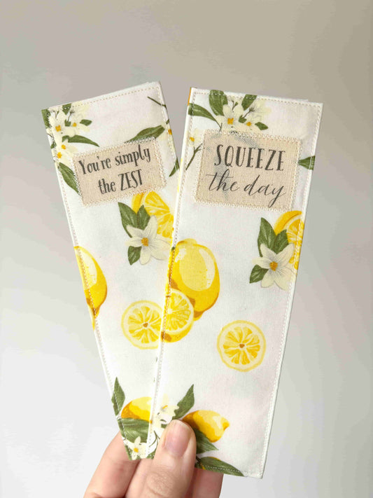 Lemon Fabric Bookmark