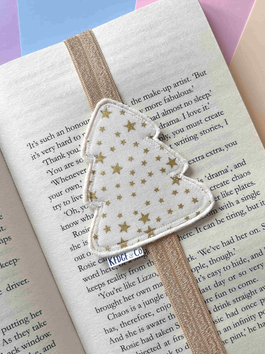 Gold Christmas Tree Elastic Bookmark