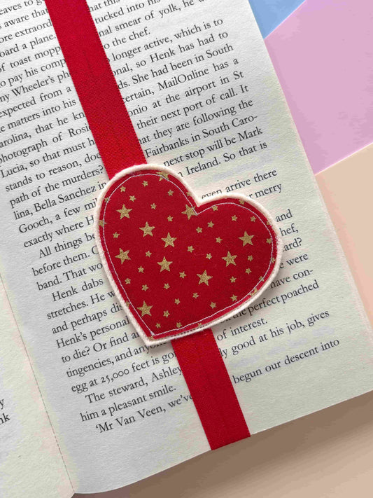 Red Heart Elastic Bookmark